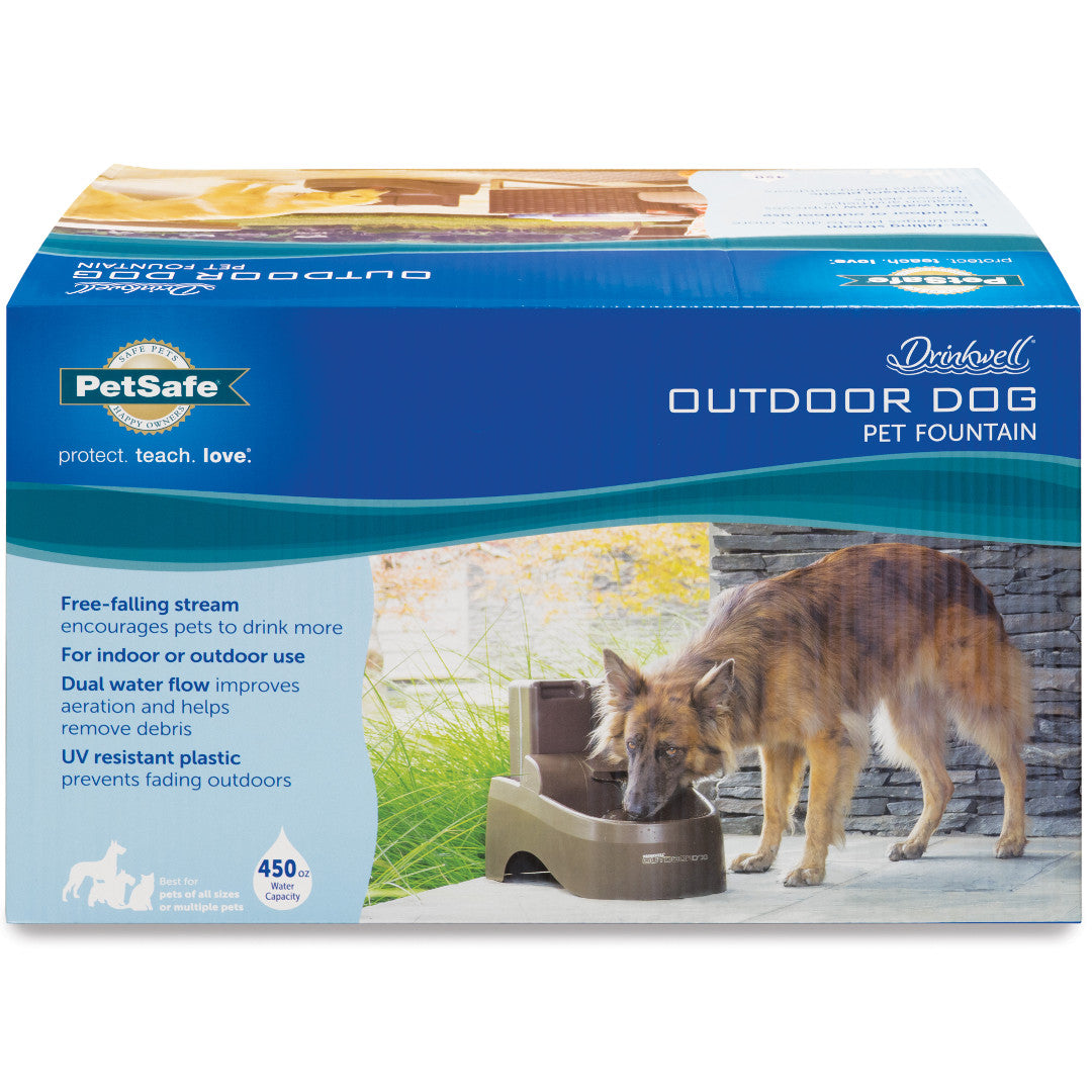 Dog drinking fountain top outdoor