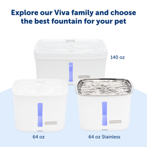 Viva™ Pet Fountain, 64 oz, Stainless Steel Tray